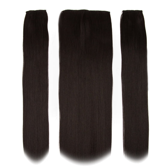 Siyaamoda SET 3PEZZI 7CLIPS 60cm Capelli LISCI Termofibra Matte